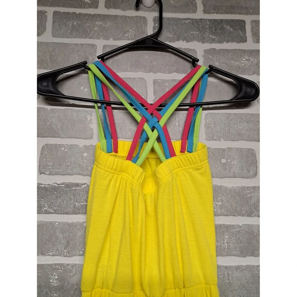 Coogi Romper Girls‎ Yellow Square Neck Racer Back Sleeveless  Drawstring Size 5